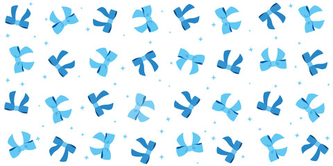 Ribbon bows seamless vector pattern. Bow knots, Cute gift bows background