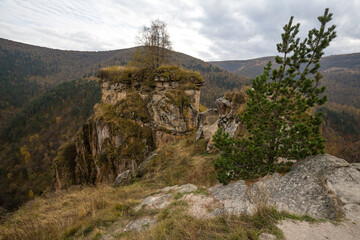 View of Caucasus mountains in autumn