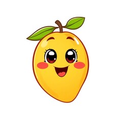 illustration of mango cute cartoon icon isolated