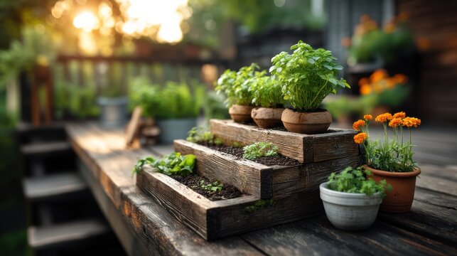 Outdoor Herb Garden Display - Powered by Adobe