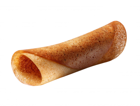 Crispy Rolled Dosa: Delicious South Indian Cuisine, Isolated on White, Text Space, Food Photography, Restaurant Menu