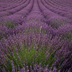Obraz premium Lavender Field in Bloom Background Natural