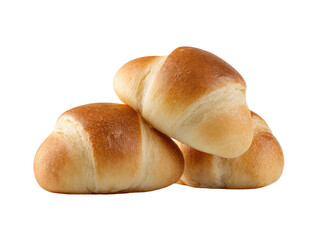 Golden Baked Croissants, Delightful Fresh Rolls, Breakfast Pastry, Isolated on White Background for Culinary Creations