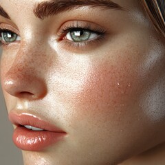 Naklejka premium Close up portrait of a radiant face