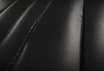 Luxurious black leather close-up; rich texture, glossy shine ,  luxury material,  black