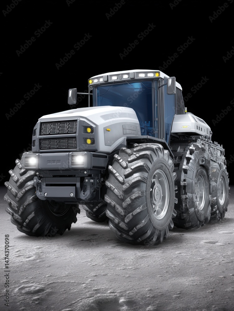 Poster heavy-duty agricultural vehicle designed for rugged terrain equipped with advanced features and powe