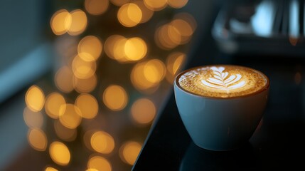 Latte art bokeh background