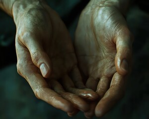 Fototapeta premium Closeup image of clasped hands