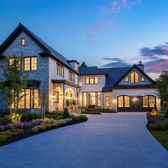 Luxurious estate home at twilight (1)