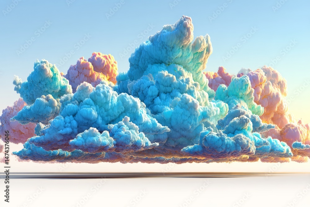 Poster vibrant clouds illuminated by golden sunlight create a stunning display across the sky at sunset ove