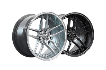 Obraz premium Realistic 3D Car Rims for Automotive Design Concepts