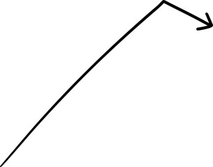 Black Hand Drawn Curved Arrow Pointing Right