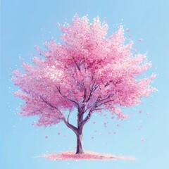Obraz premium Pink Cherry Blossom Tree
