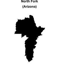 North Fork (Arizona) blank outline map