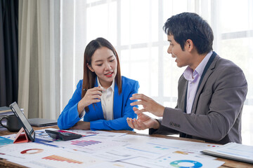 Business Colleagues Discussing Financial Data