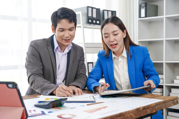 Business Colleagues Analyzing Financial Data