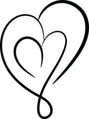 Abstract Double Heart Line Art Design for Valentine s Day or Wedding Invitations