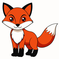 Obraz premium Crimson Fox art vector