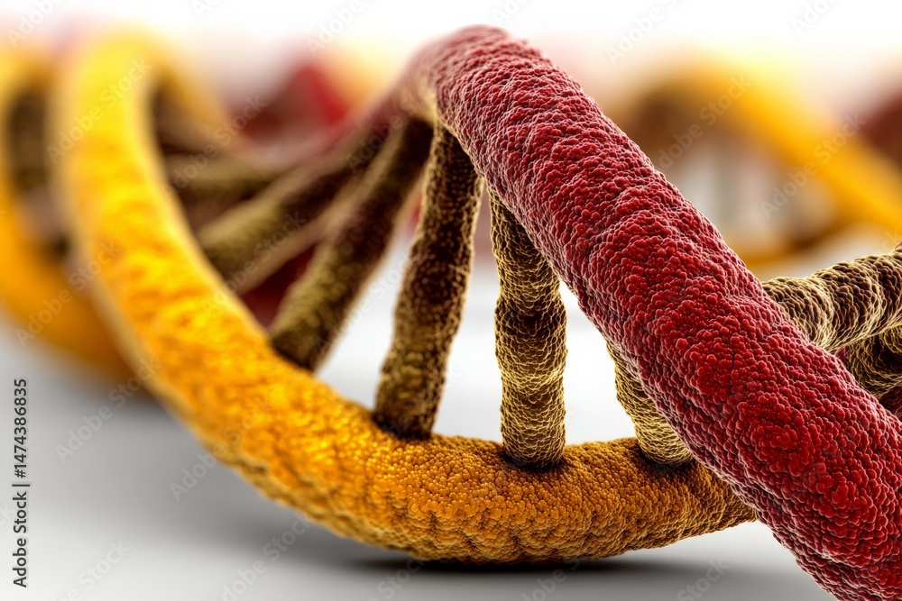 Aufkleber detailed representation of a dna double helix showcasing intricate genetic structures and their colo