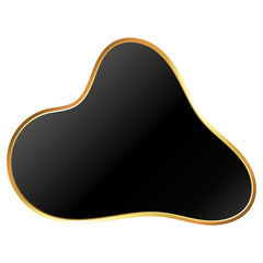 Black banner with golden frame isolated symbol abstract beautiful design