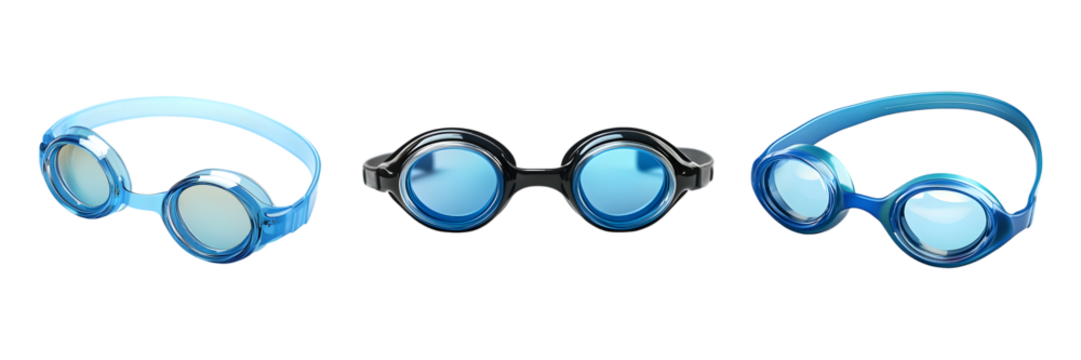 Set of Find the best swimming goggles for adults isolated on transparent background, Cut out - Powered by Adobe