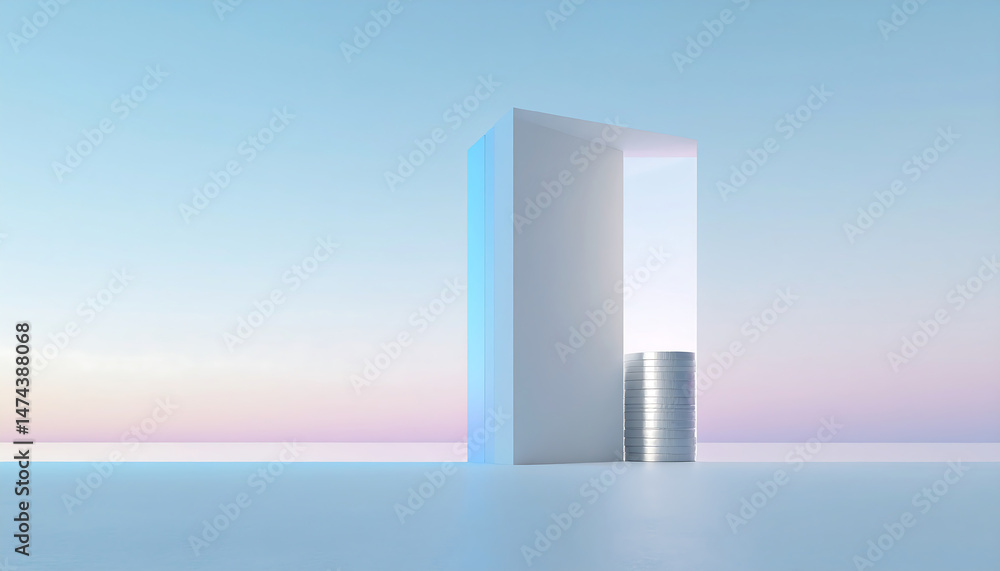 Poster modern data storage solution digital realm 3d render futuristic minimalist technology