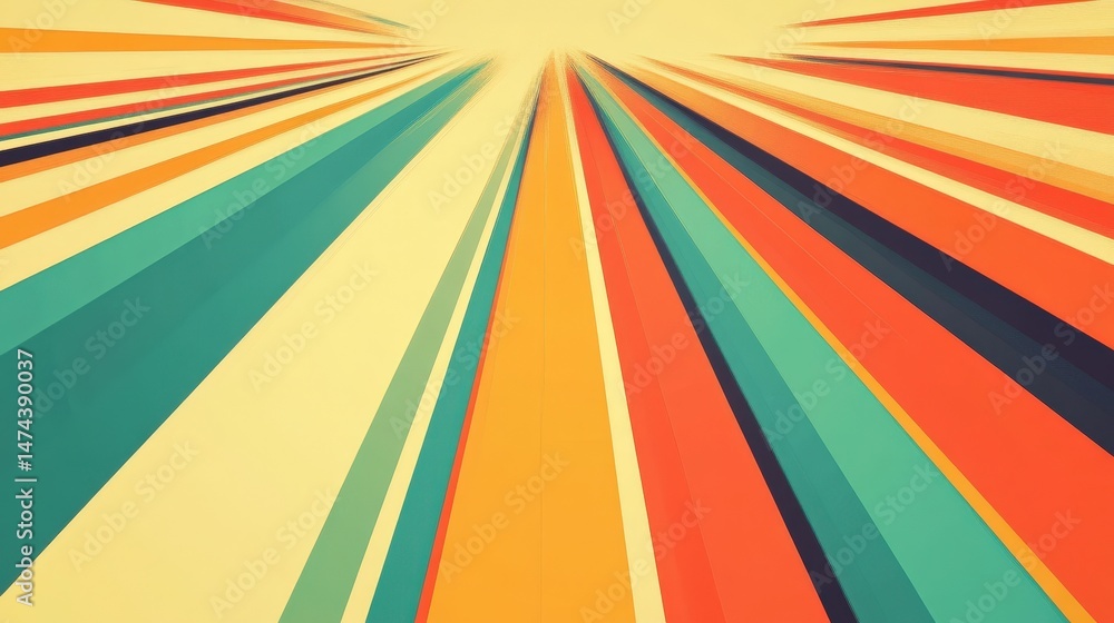 Poster a vector of angled sun rays extending from the top of the image, with each ray drawing attention to 