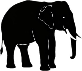 Fototapeta premium elephant animal silhouette transparent background illustration vector logo design digital icon symbol sign