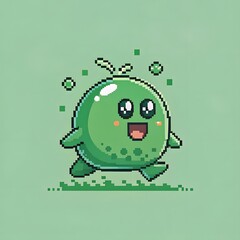 Pixel Art Green Creature Character