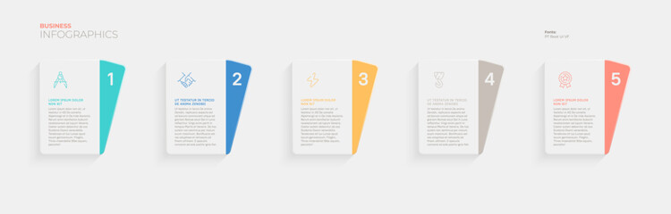 Five steps or stages. Vector infographic template for your presentation