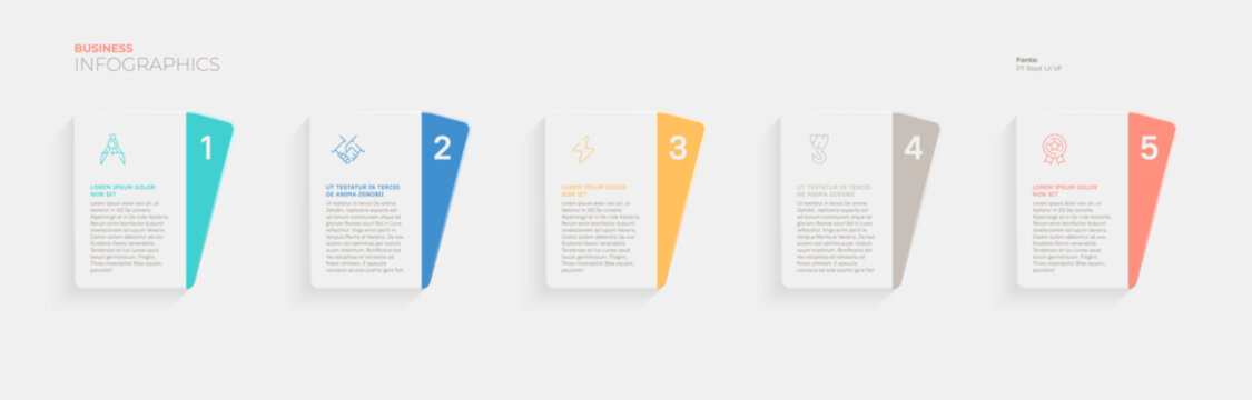Five steps or stages. Vector infographic template for your presentation