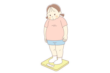 肥満体型の女の子のベクターイラスト