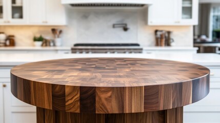 Butcher block kitchen island, modern home