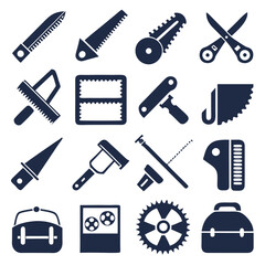 Obraz premium A selection of tools displayed in a silhouette design