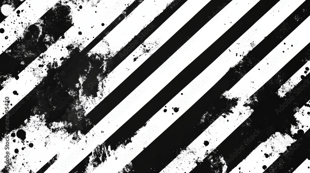 Poster grunge diagonal stripes with splatter effect creates a bold and edgy design