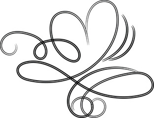 Abstract Black Swirl Design Element Elegant Line Art Graphic