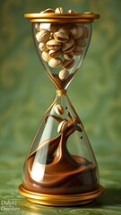Indulgent Delight: Pistachios and Molten Chocolate Hourglass
Concept: Gourmet treats, decadence, culinary elegance