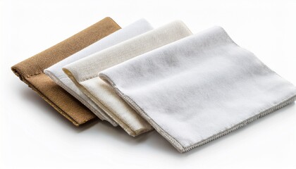 white fabric swatch samples isolated