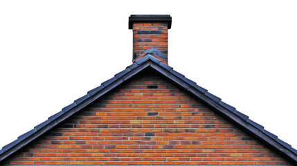 Detailed Brick Wall and Chimney of a House PNG transparent background