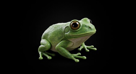 Fototapeta premium Adorable green tree frog so cute and charming amphibian wildlife nature beauty