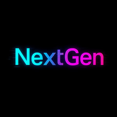Vibrant Neon NextGen Logo Design with Blue Pink Gradient Glow Text for Futuristic Technology Innovation Startup Business Branding and Modern Cyber Digital Identity