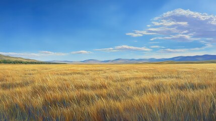 Obraz premium A vast open field with wild grass reaching toward the sky