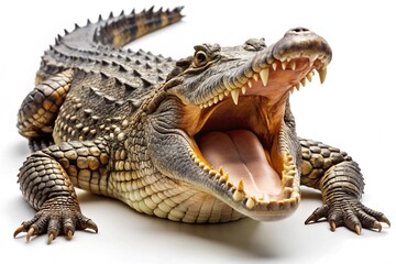Naklejka premium crocodile isolated on white background