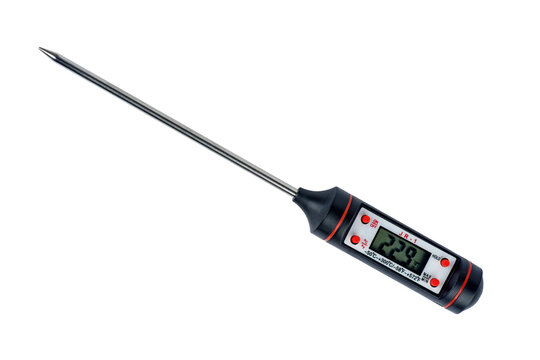 Digital food instant thermometer with LCD display isolated on a white background