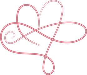 Abstract Pink Double Line Heart Design Elegant Minimalist Valentine s Day Illustration