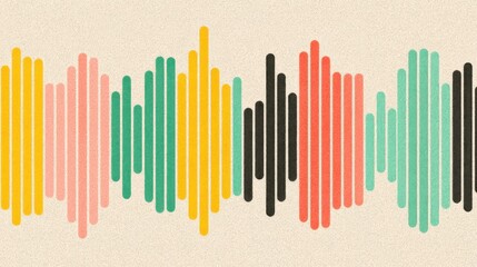 Obraz premium Colorful abstract graphic design with vertical lines on a textured background.