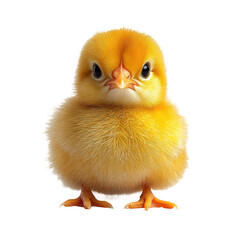 Cute yellow baby chick chicken poultry farm animal isolated black background on transparent background