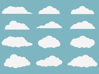 シンプルな雲の素材12種セット
