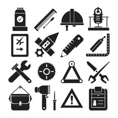 Obraz premium Collection of isolated industrial and construction related icons