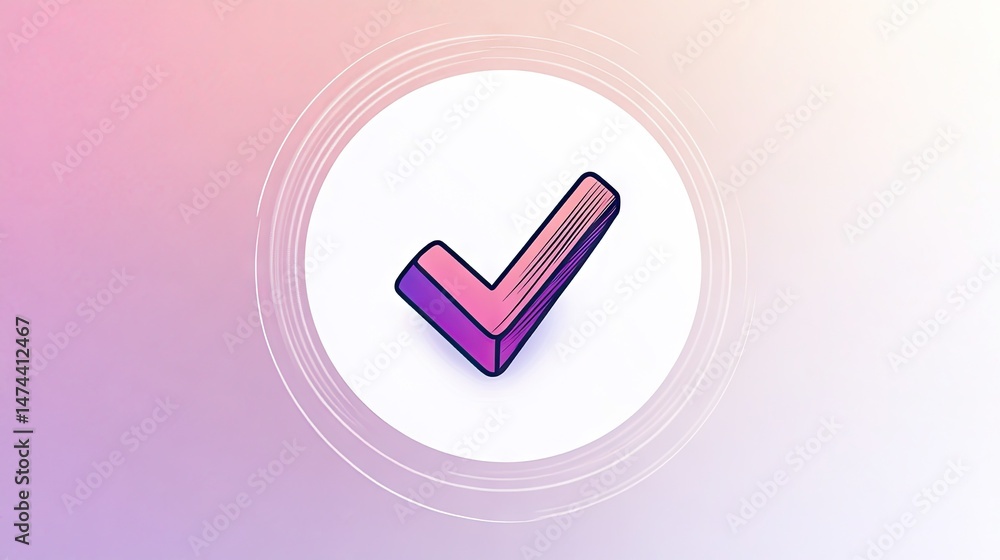 Poster 3 d check mark graphic design element